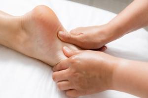 Foot massage to the pedicure photo Foot massage to the pedicure image